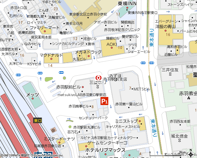 赤羽駅前支店付近の地図